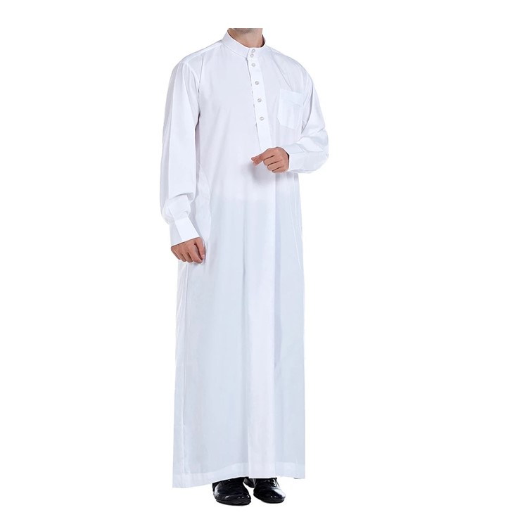 DAFFAR Qatari Thobe Size 58 – White with Cuff | IBC Shopping